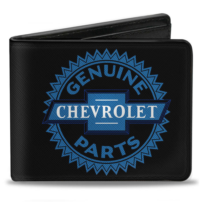Bi-Fold Wallet - 1927 GENUINE CHEVROLET PARTS Seal Black Blue Bi-Fold Wallets GM General Motors   