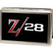 Business Card Holder - LARGE - 1969 Camaro Z 28 Emblem FCG Black Silvers Red Metal ID Cases GM General Motors   