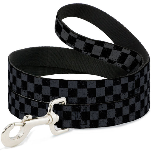 Dog Leash - Checker Weathered2 Black/Gray Dog Leashes Buckle-Down   