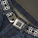 BD Wings Logo CLOSE-UP Full Color Black Silver Seatbelt Belt - Aztec2 White/Black Webbing Seatbelt Belts Buckle-Down   