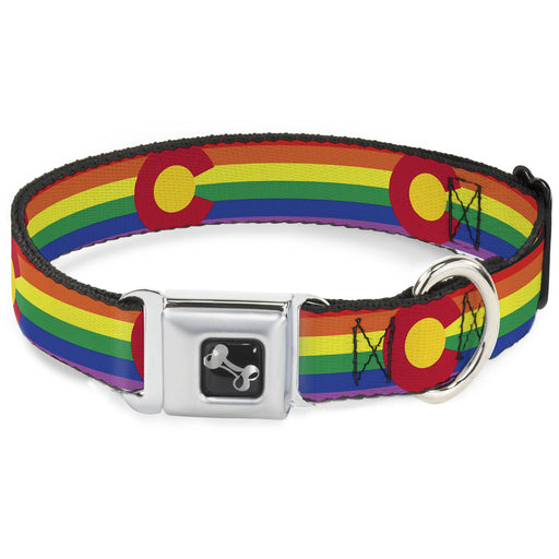 Dog Bone Seatbelt Buckle Collar - Colorado Flags2 Pride Seatbelt Buckle Collars Buckle-Down   