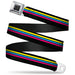 BD Wings Logo CLOSE-UP Full Color Black Silver Seatbelt Belt - Racing Stripes Black/Yellow/Blue/Pink Webbing Seatbelt Belts Buckle-Down   