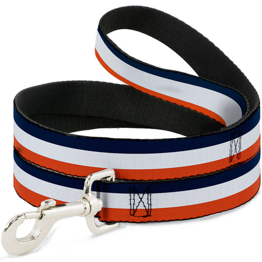 Dog Leash - Stripe Navy/White/Orange Dog Leashes Buckle-Down   