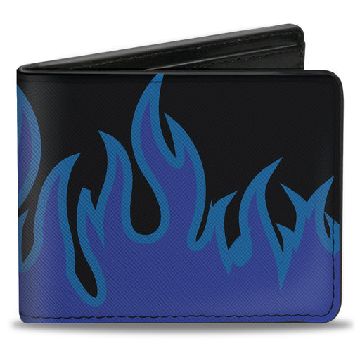 Bi-Fold Wallet - Flames Black Blues Bi-Fold Wallets Buckle-Down   