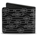 Bi-Fold Wallet - Retro Chevy Bowtie Diagonal Monogram Black Gray Bi-Fold Wallets GM General Motors   