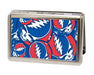 Business Card Holder - LARGE - Steal Your Face Stacked FCG Red White Blue Metal ID Cases Grateful Dead   