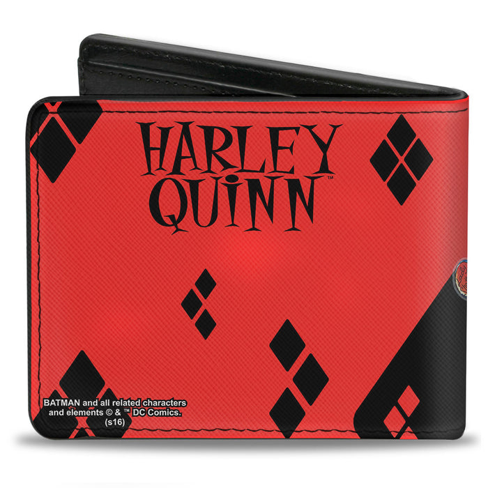 Bi-Fold Wallet - Harley Quinn Issue #20 LA Baseball Cover Pose Diamonds Black Red Bi-Fold Wallets DC Comics   