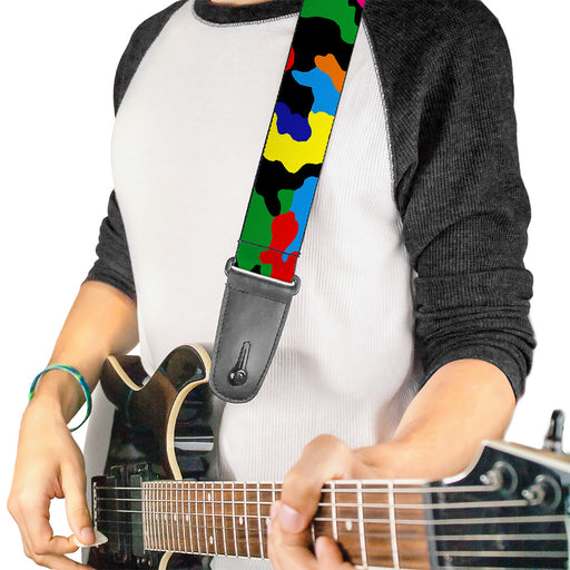 Guitar Strap - Camo Multi Neon Guitar Straps Buckle-Down   