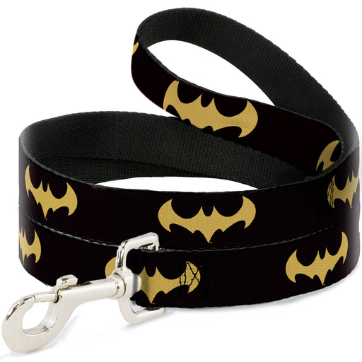 Dog Leash - DC League of Super-Pets Batman Bat Logo Black/Yellow Dog Leashes DC Comics   