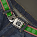 BD Wings Logo CLOSE-UP Full Color Black Silver Seatbelt Belt - Christmas Stitch Moose/Snowflakes Red/Green Webbing Seatbelt Belts Buckle-Down   