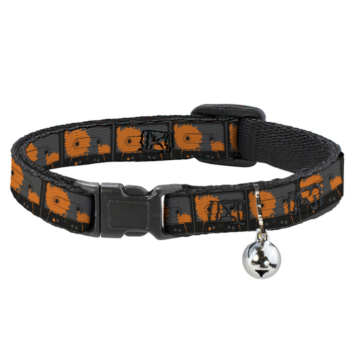 Cat Collar Breakaway - Cassette Splatter Gray Orange Breakaway Cat Collars Buckle-Down   