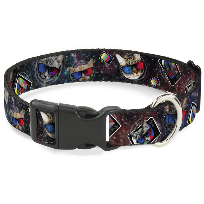 Plastic Clip Collar - 3-D TV Cats in Space Plastic Clip Collars Buckle-Down   