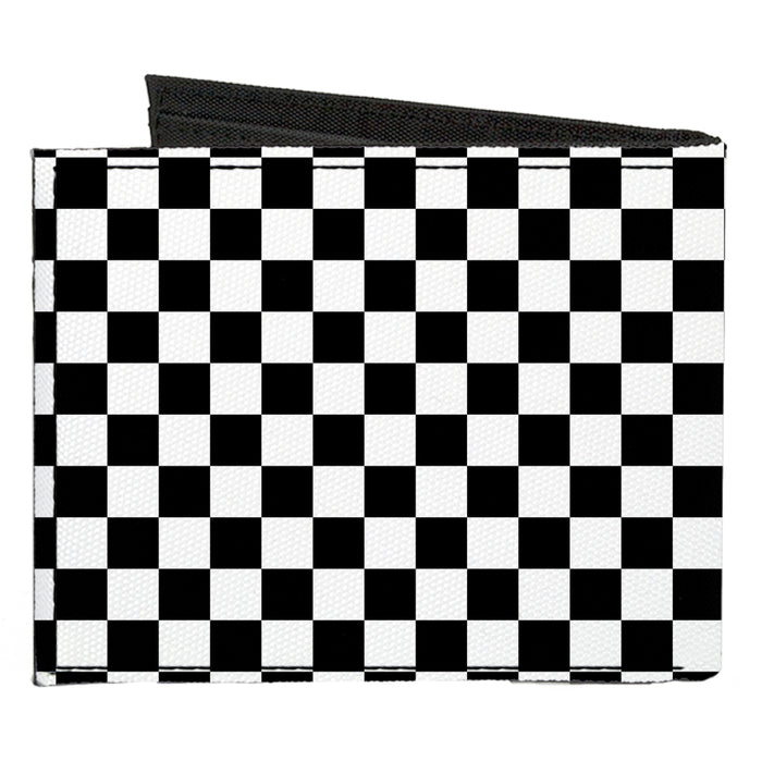 Black and White Checkered Canvas Bi-Fold Wallet Canvas Bi-Fold Wallets Buckle-Down   