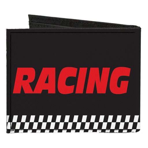 Canvas Bi-Fold Wallet - RACING w Checker Black White Red Canvas Bi-Fold Wallets Buckle-Down   