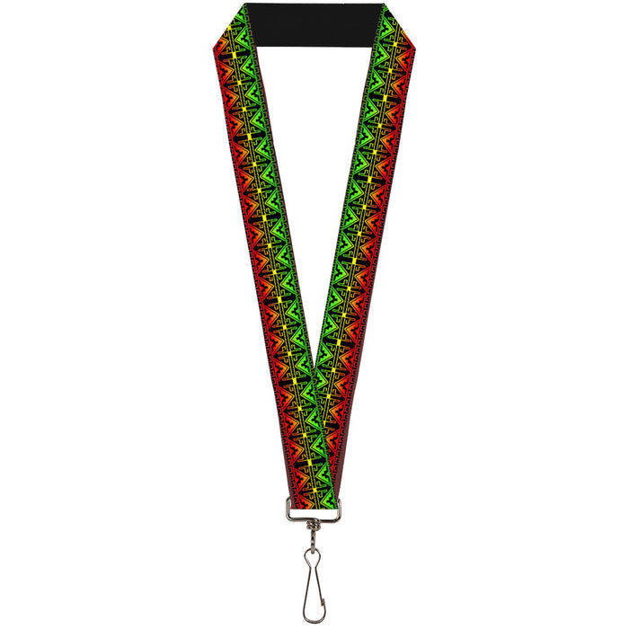 Lanyard - 1.0" - Geomteric2 Black Red Yellow Green Lanyards Buckle-Down   