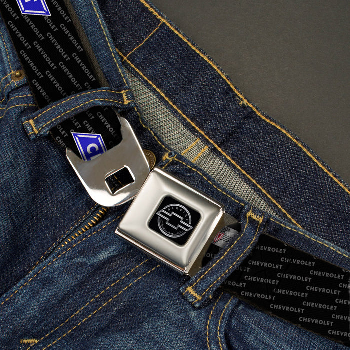 Chevy Seatbelt Belt - Chevy Bowtie REPEAT w/Text Webbing Seatbelt Belts GM General Motors   