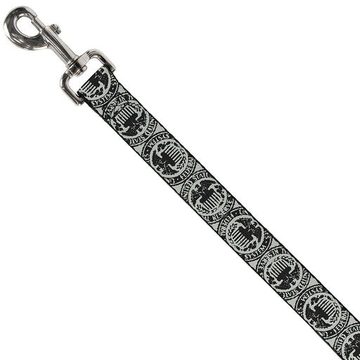 Dog Leash - Americana Federal Reserve Seal Weathered Gray/Black Dog Leashes Buckle-Down   