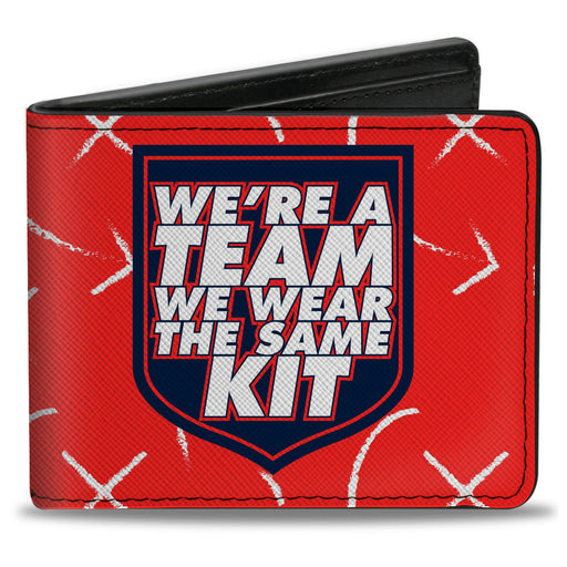 Bi-Fold Wallet - Ted Lasso WE'RE A TEAM WE WEAR THE SAME KIT Quote Badge Red Navy White Bi-Fold Wallets Ted Lasso   