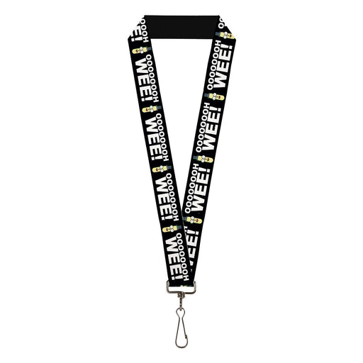 Lanyard - 1.0" - Rick and Morty Mr. Poopybutthole Face OOOOH WEE! Black White Lanyards Rick and Morty   