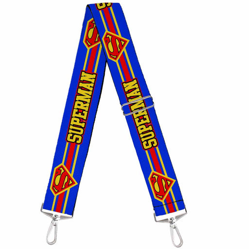 Purse Strap - SUPERMAN Shield Stripe Blue Yellow Red Purse Straps DC Comics   