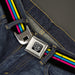 BD Wings Logo CLOSE-UP Full Color Black Silver Seatbelt Belt - Racing Stripes Black/Yellow/Blue/Pink Webbing Seatbelt Belts Buckle-Down   