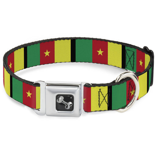 Dog Bone Seatbelt Buckle Collar - Cameroon Flags Seatbelt Buckle Collars Buckle-Down   