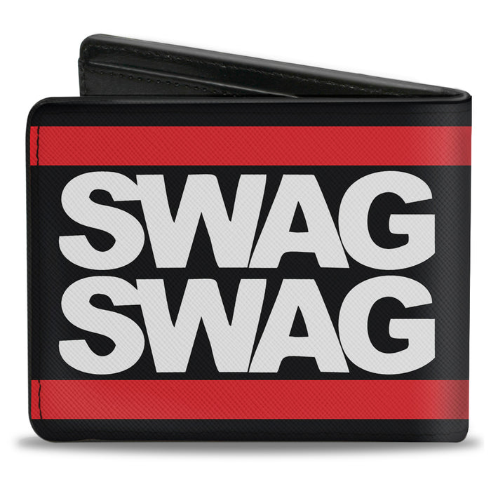 Bi-Fold Wallet - Double SWAG Black White Red Stripe Bi-Fold Wallets Buckle-Down   
