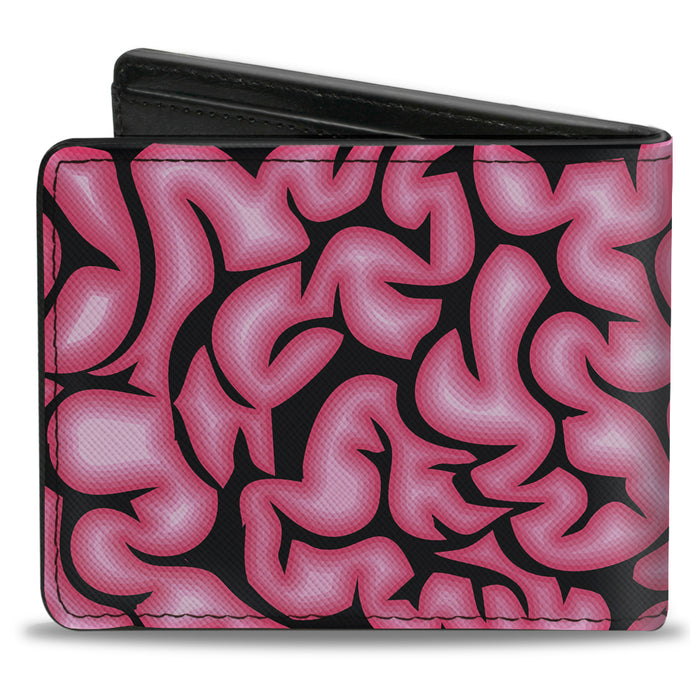 Bi-Fold Wallet - Brains Black Pink Bi-Fold Wallets Buckle-Down   