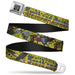 BD Wings Logo CLOSE-UP Full Color Black Silver Seatbelt Belt - Truth and Justice Yellow Webbing Seatbelt Belts Buckle-Down   