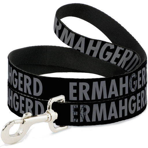 Dog Leash - ERMAHGERD! Black/Gray Dog Leashes Buckle-Down   