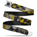 BD Wings Logo CLOSE-UP Full Color Black Silver Seatbelt Belt - Grunge Checker Flag Green Webbing Seatbelt Belts Buckle-Down   