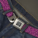 BD Wings Logo CLOSE-UP Full Color Black Silver Seatbelt Belt - Leopard Pink Fuchsia Webbing Seatbelt Belts Buckle-Down   