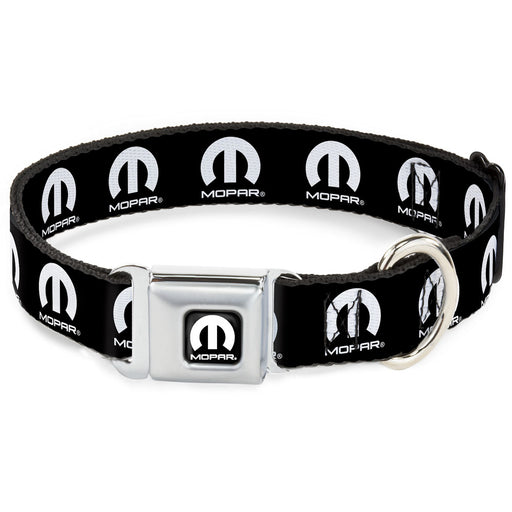 MOPAR Logo Full Color Black White Seatbelt Buckle Collar - MOPAR Logo Repeat Black/White Seatbelt Buckle Collars Mopar   