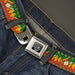 BD Wings Logo CLOSE-UP Full Color Black Silver Seatbelt Belt - Smoking Monkey Repeat Argyle Rasta Webbing Seatbelt Belts Buckle-Down   