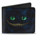 Bi-Fold Wallet - Tim Burton's Cheshire Cat Eyes & Teeth + Tree Pose Smokey Blues Bi-Fold Wallets Disney   