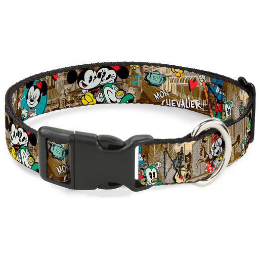 Plastic Clip Collar - Mickey & Minnie Croissant de Triomphe Scenes Plastic Clip Collars Disney   