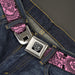 BD Wings Logo CLOSE-UP Full Color Black Silver Seatbelt Belt - Bandana/Skulls Pink/Black Webbing Seatbelt Belts Buckle-Down   