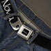 1968-72 NOVA Script Emblem Full Color Black Silver Seatbelt Belt - 1968-72 NOVA Script Emblem Black/Silver Webbing Seatbelt Belts GM General Motors   
