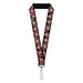 Lanyard - 1.0" - Girlie Skull Black Red Lanyards Buckle-Down   