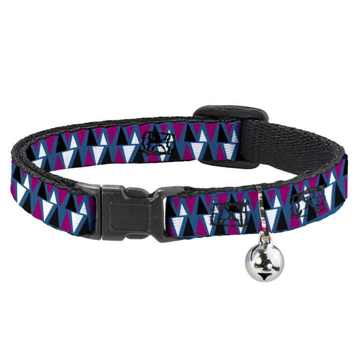 Cat Collar Breakaway - Peaks Turquoise Fuchsia Black White Breakaway Cat Collars Buckle-Down   