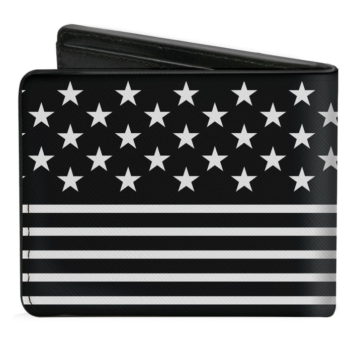 Bi-Fold Wallet - Americana Stars & Stripes2 Black White Bi-Fold Wallets Buckle-Down   