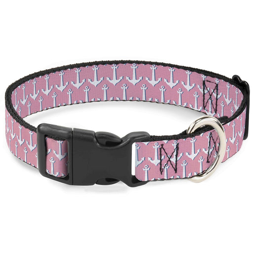 Plastic Clip Collar - Anchor2 Monogram Baby Pink/Baby Blue/White Plastic Clip Collars Buckle-Down   