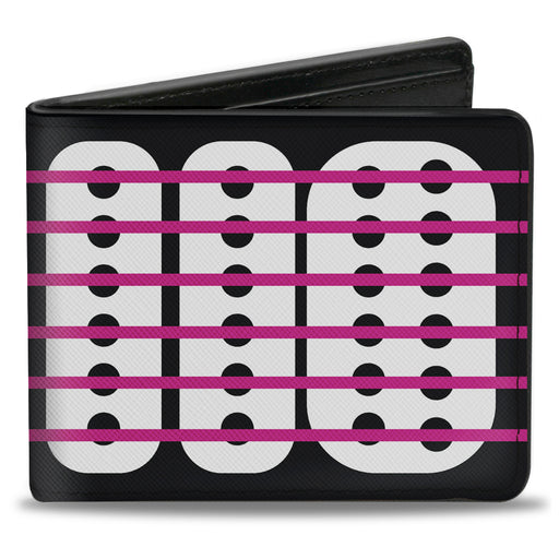 Bi-Fold Wallet - Guitar Neck Black White Pink Bi-Fold Wallets Buckle-Down   