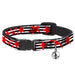 Cat Collar Breakaway - Stripes & Stars Black White Red Breakaway Cat Collars Buckle-Down   