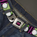 INVADER ZIM Title Logo Full Color Pink/Green Seatbelt Belt - Invader Zim GIR Eyes Close-Up Stripe Black/Purple Webbing Seatbelt Belts Nickelodeon   