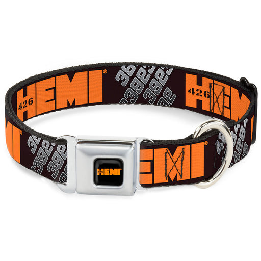HEMI 426 Logo Full Color Black Orange Seatbelt Buckle Collar - HEMI 426 Logo 392/426 Black/Orange/Silver-Fade Seatbelt Buckle Collars Hemi   