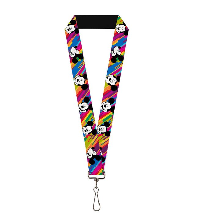 Lanyard - 1.0" - Mickey Mouse Expressions Multi Color White Black Lanyards Disney   