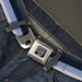 BD Wings Logo CLOSE-UP Full Color Black Silver Seatbelt Belt - Spectrum Blue Webbing Seatbelt Belts Buckle-Down   
