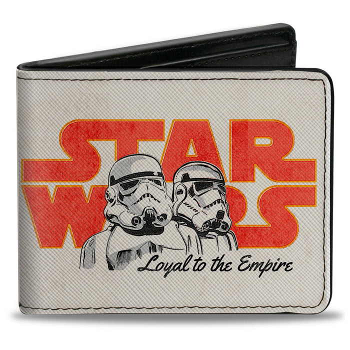 Bi-Fold Wallet - STAR WARS Stormtroopers Pose LOYAL TO THE EMPIRE Ivory Reds Black Bi-Fold Wallets Star Wars   