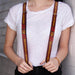 Suspenders - 1.0" - GRYFFINDOR Badge 2-Stripe Burgundy Reds Gold Suspenders The Wizarding World of Harry Potter   